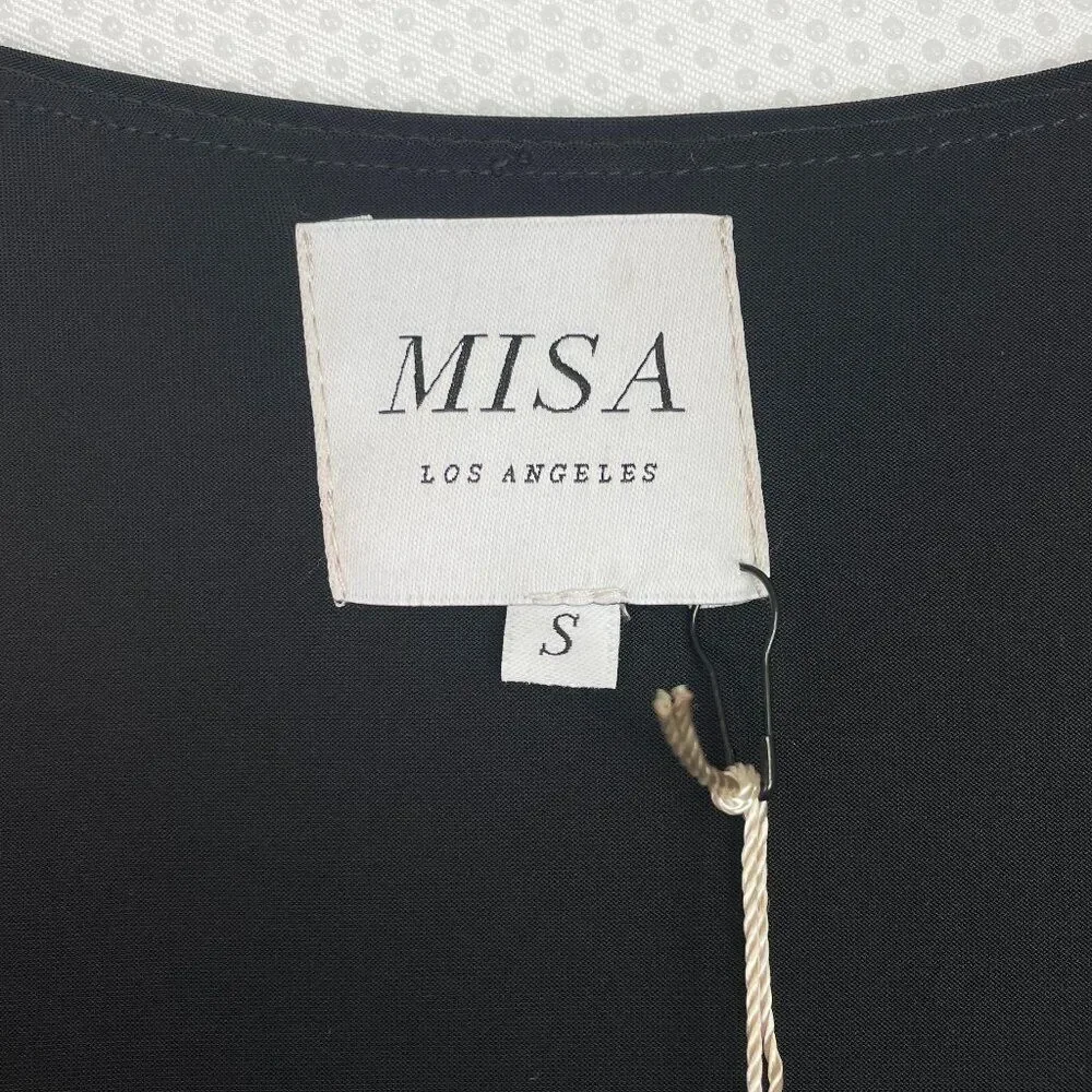 Misa Los Angeles Revolve Teget Front Twist Knot Cocktai Mini Dress Black S